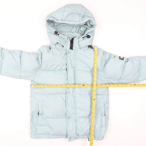 Diesel Women Blue XS Hooded Puffer Jacket Nylon Winter Coat