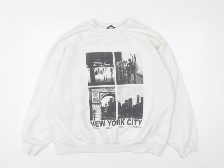 Dunnes Women White New York City Graphic Pullover Sweatshirt Size L