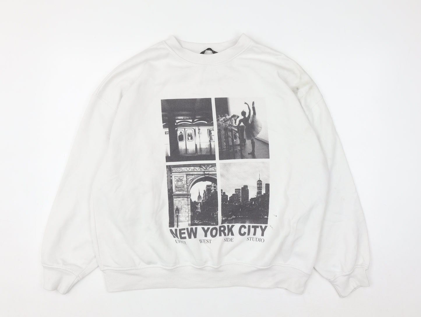 Dunnes Women White New York City Graphic Pullover Sweatshirt Size L