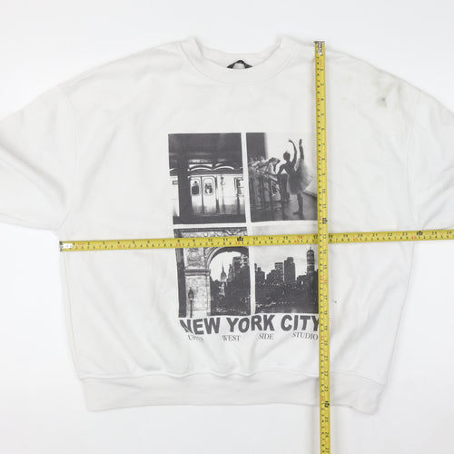 Dunnes Women White New York City Graphic Pullover Sweatshirt Size L