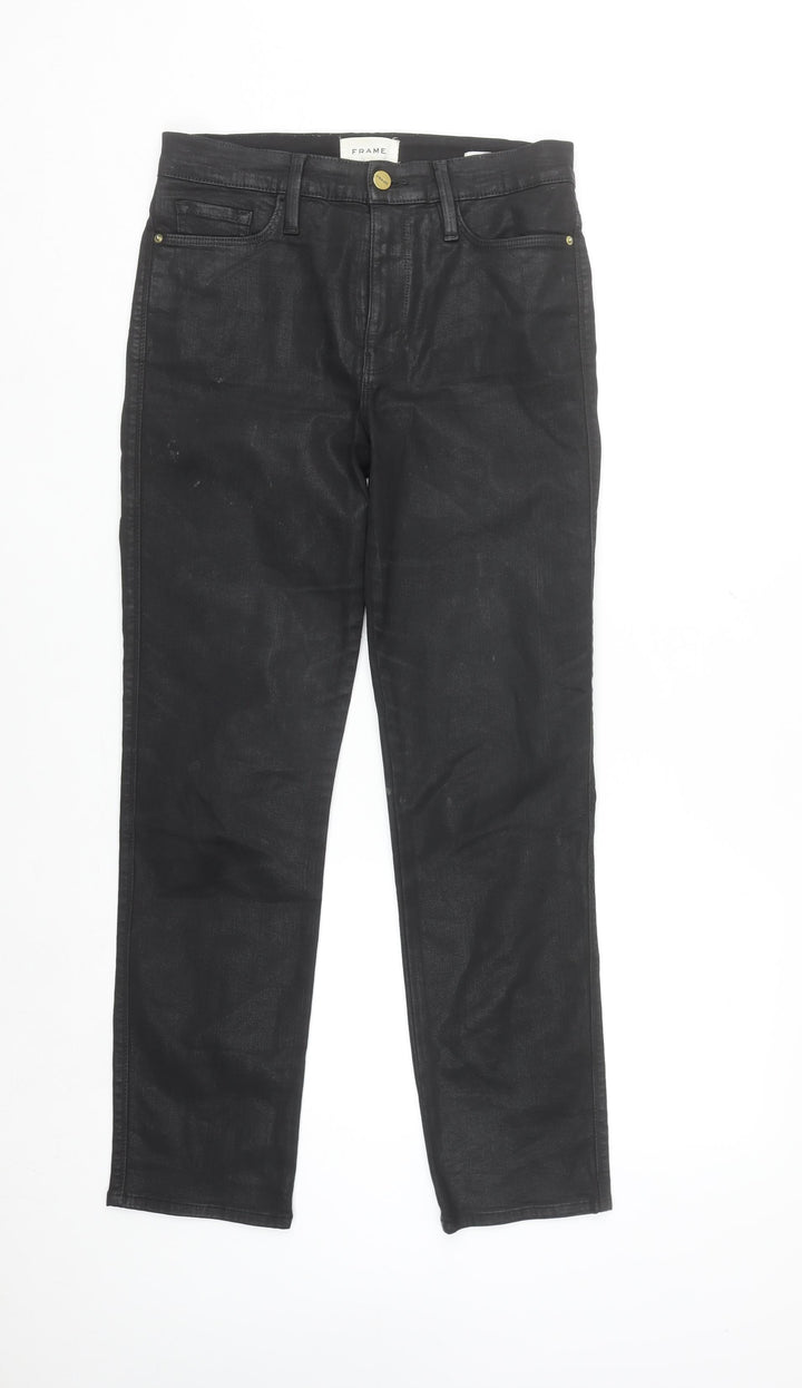Frame Women's Black Straight Slim Fit Stretch Jeans Size 28
