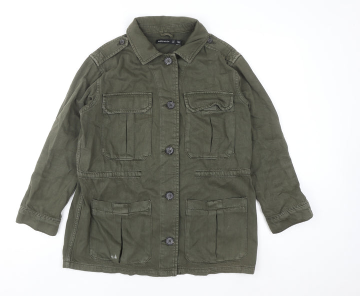 Karen Millen Women's Green Military Twill Jacket UK 10 Button Front