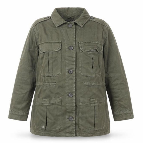 Karen Millen Women's Green Military Twill Jacket UK 10 Button Front