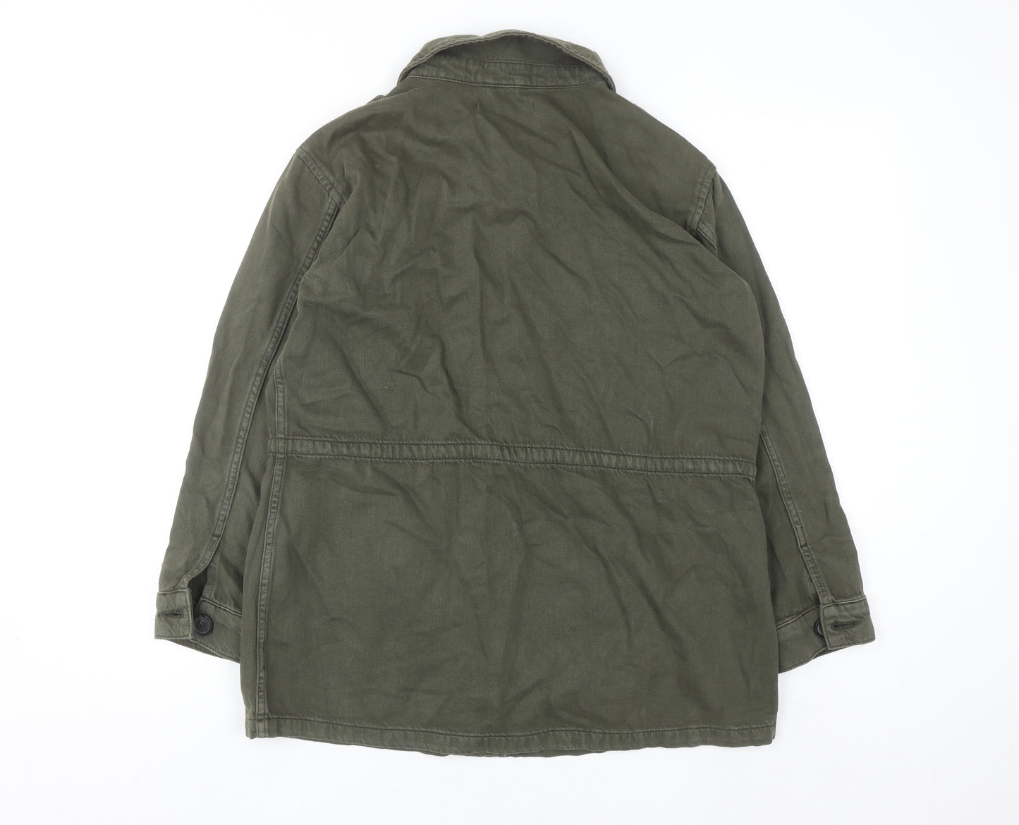 Karen Millen Women's Green Military Twill Jacket UK 10 Button Front