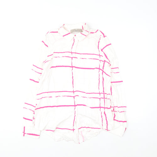 Paul Costelloe Living Studio Women's Multicoloured Checked Long Sleeve Button-Up Shirt Size 10