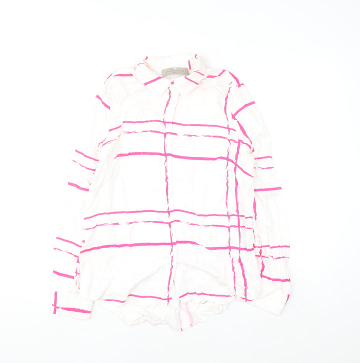 Paul Costelloe Living Studio Women's Multicoloured Checked Long Sleeve Button-Up Shirt Size 10