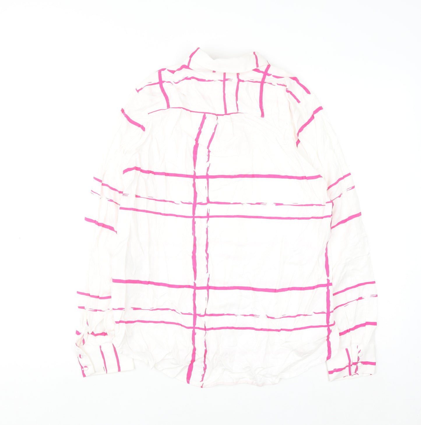 Paul Costelloe Living Studio Women's Multicoloured Checked Long Sleeve Button-Up Shirt Size 10