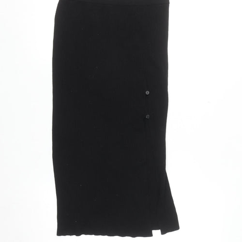Stradivarius Women’s Black Knit Midi Pencil Skirt Size S