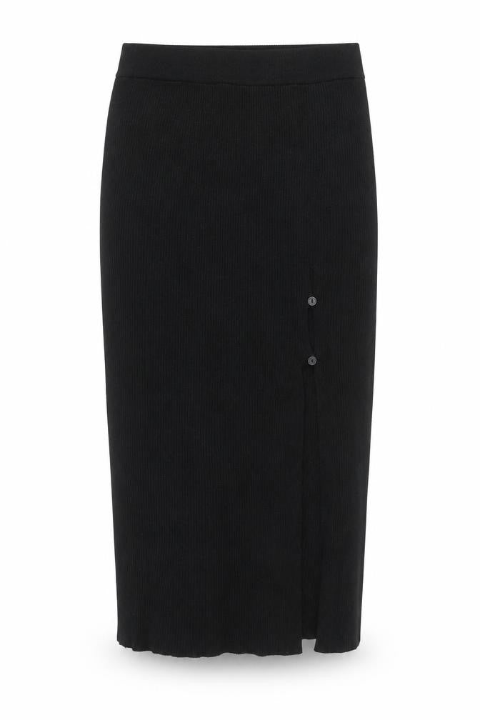 Stradivarius Women’s Black Knit Midi Pencil Skirt Size S
