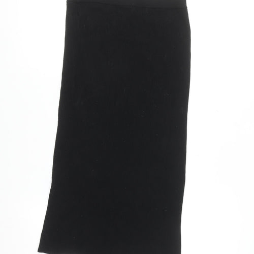 Stradivarius Women’s Black Knit Midi Pencil Skirt Size S