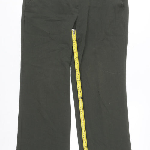 Briggs New York Womens Green 12S Petite Stretch Straight Trousers