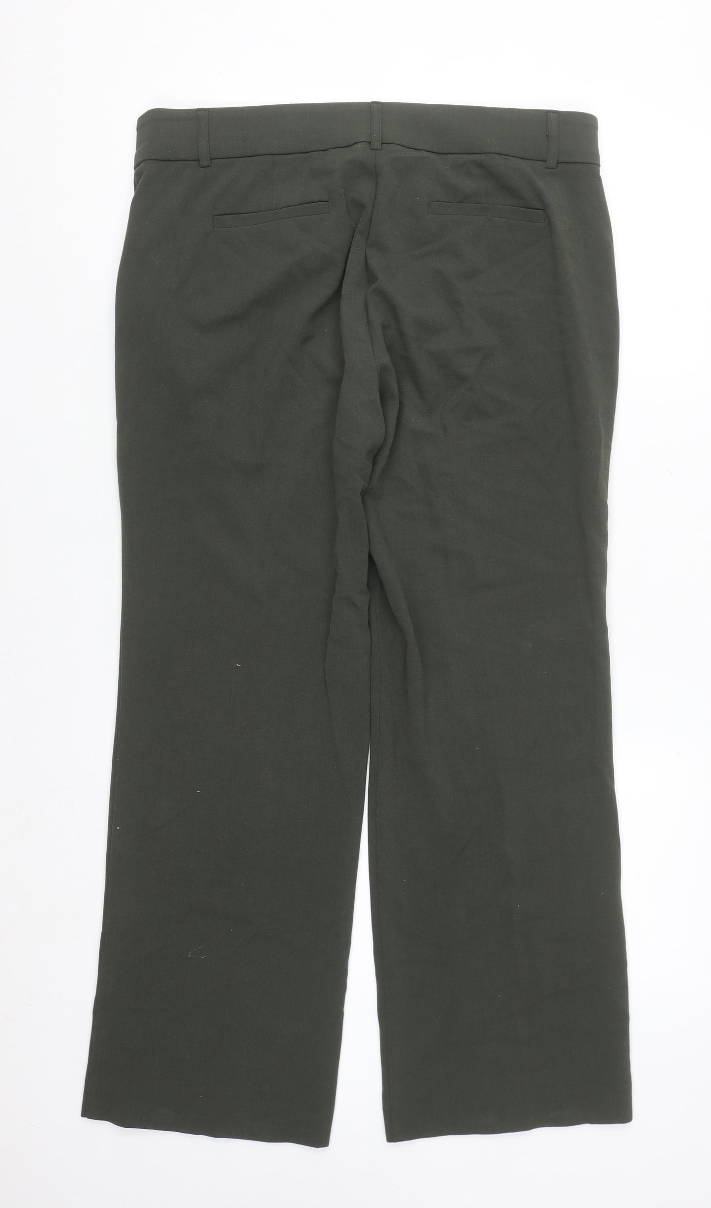 Briggs New York Womens Green 12S Petite Stretch Straight Trousers