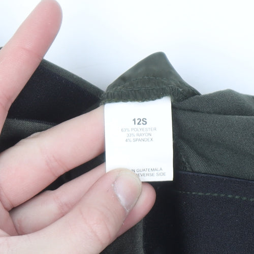 Briggs New York Womens Green 12S Petite Stretch Straight Trousers