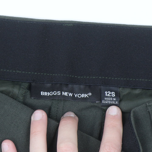 Briggs New York Womens Green 12S Petite Stretch Straight Trousers