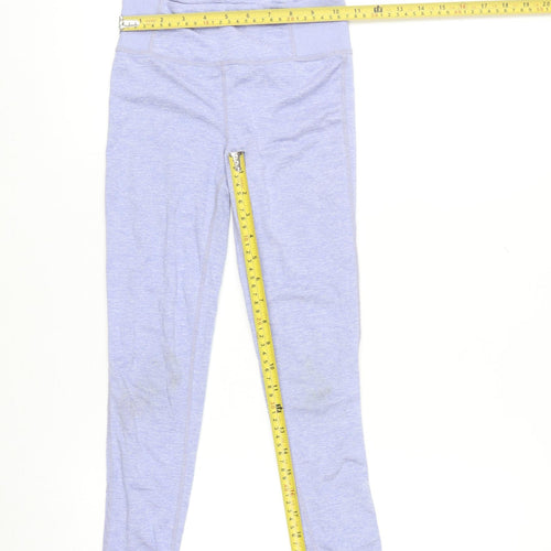 Nike Yoga Dri-FIT Blue Teen Girls S Slim Fit Stretch Leggings