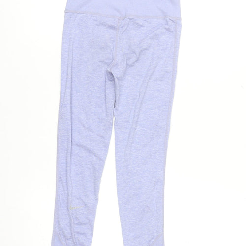 Nike Yoga Dri-FIT Blue Teen Girls S Slim Fit Stretch Leggings