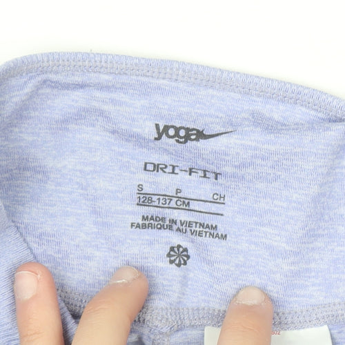 Nike Yoga Dri-FIT Blue Teen Girls S Slim Fit Stretch Leggings