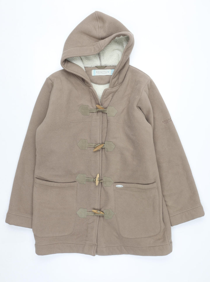 Regatta Women's Beige Fleece Toggle Hooded Mid-Length Coat UK 10