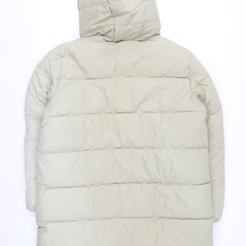 ONLY Womens Beige XL Puffer Coat Hooded Long Winter Jacket