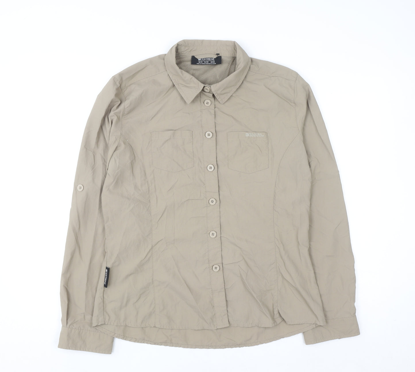Mountain Warehouse Women Beige UK14 Collared Lightweight Travel Shirt