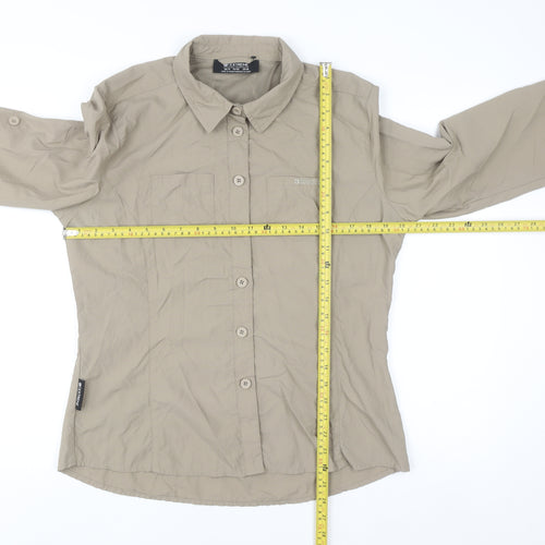Mountain Warehouse Women Beige UK14 Collared Lightweight Travel Shirt