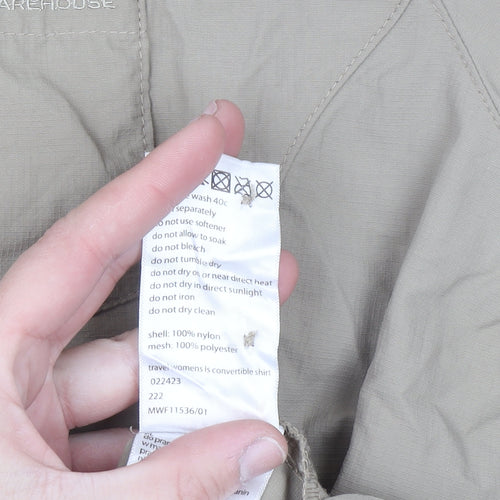Mountain Warehouse Women Beige UK14 Collared Lightweight Travel Shirt