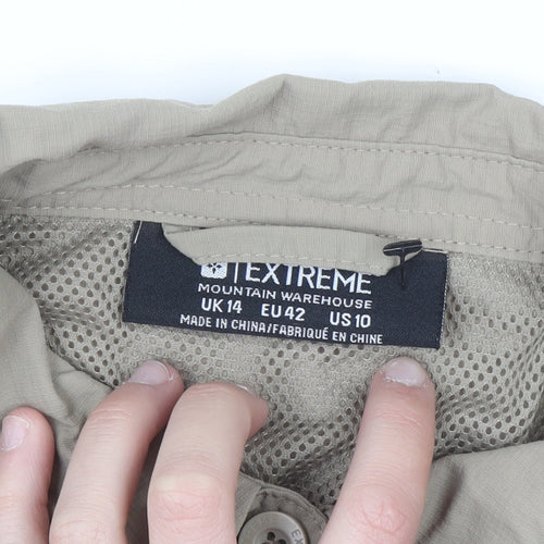 Mountain Warehouse Women Beige UK14 Collared Lightweight Travel Shirt