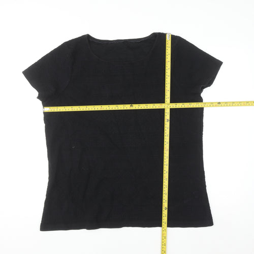 Marks and Spencer Women’s Black Cotton Blend Short Sleeve T-Shirt Size 22