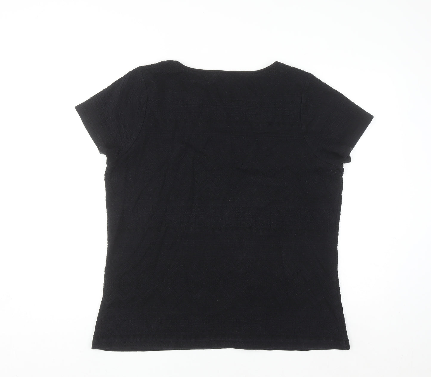 Marks and Spencer Women’s Black Cotton Blend Short Sleeve T-Shirt Size 22