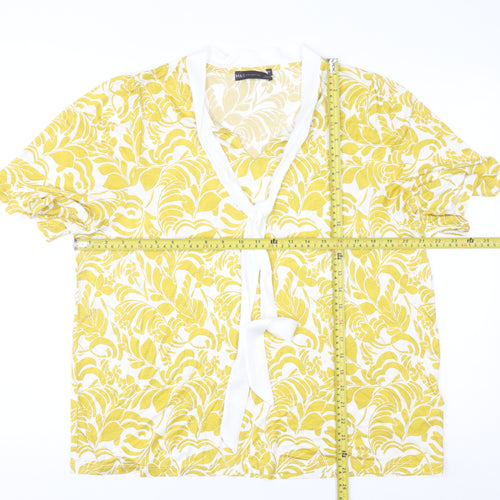 Marks and Spencer Women Yellow Floral Tunic Blouse Size 20