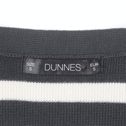 Dunnes Women’s Black Stripe Sleeveless V-Neck Button Cardigan Size S