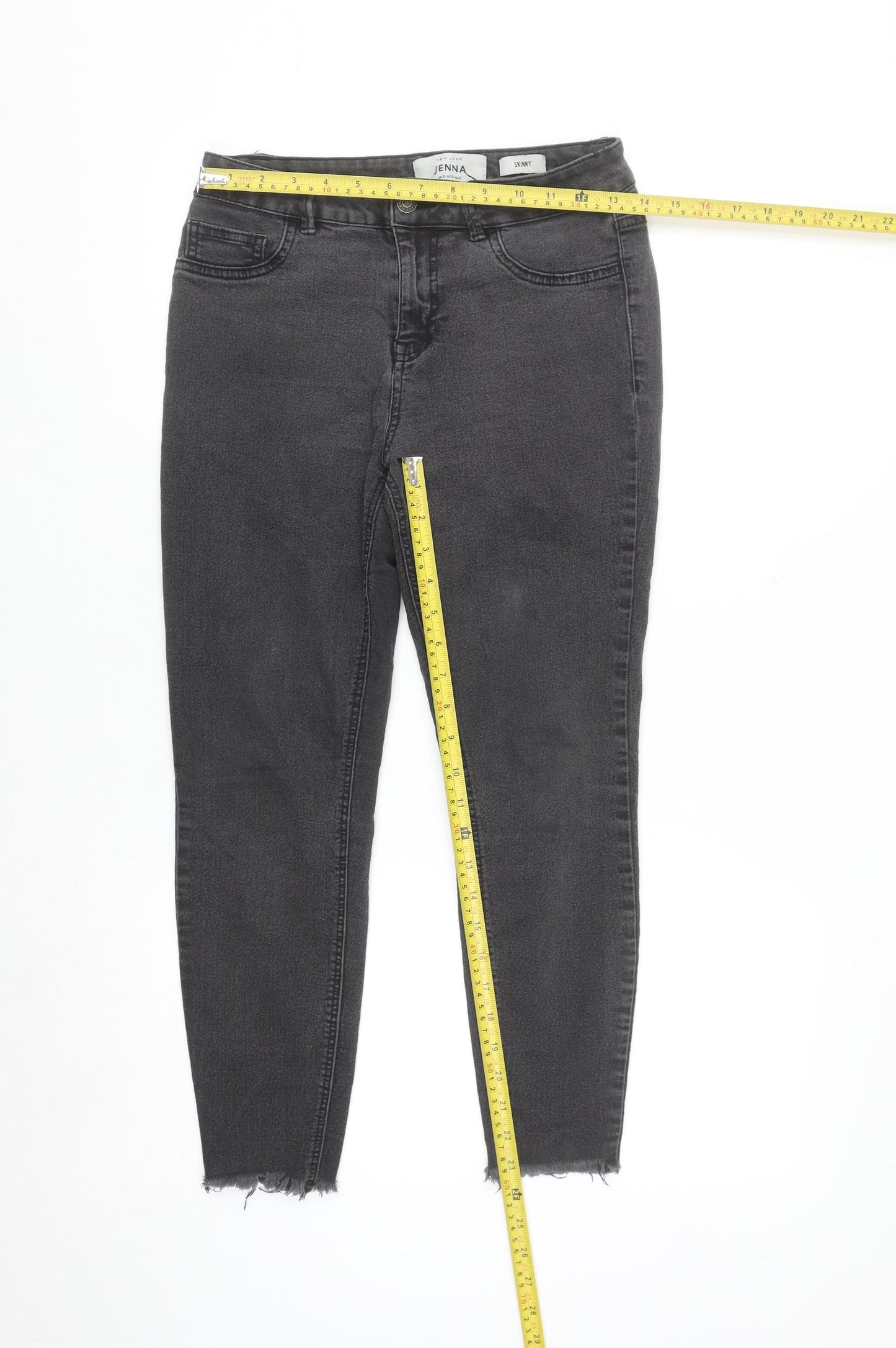 New Look Women Black Skinny Jenna Mid Rise Stretch Jeans Size 10