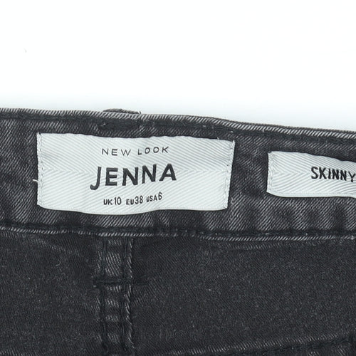 New Look Women Black Skinny Jenna Mid Rise Stretch Jeans Size 10