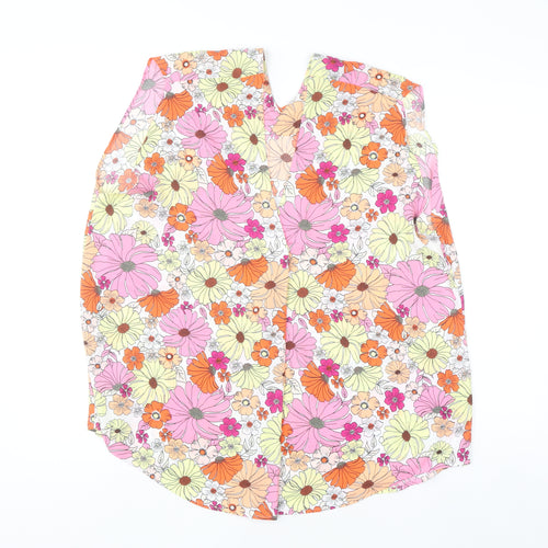 Marks and Spencer Women's Multicoloured Floral Sleeveless Tunic Blouse Size 18