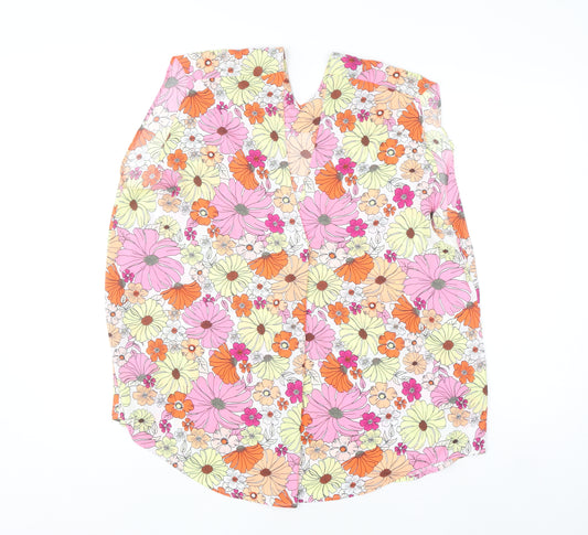 Marks and Spencer Women's Multicoloured Floral Sleeveless Tunic Blouse Size 18