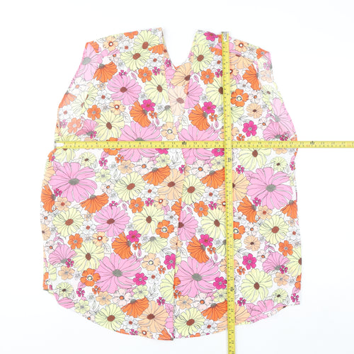 Marks and Spencer Women's Multicoloured Floral Sleeveless Tunic Blouse Size 18