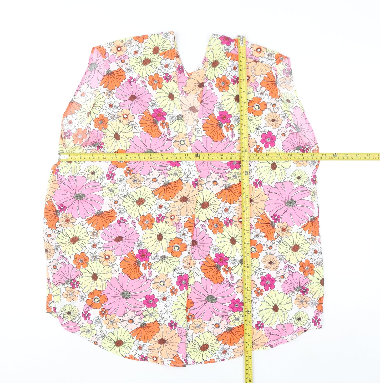 Marks and Spencer Women's Multicoloured Floral Sleeveless Tunic Blouse Size 18