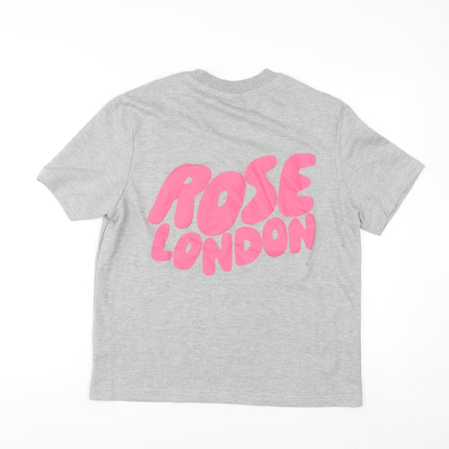 Rose London Women’s Grey Crew Neck Short Sleeve T-Shirt Size L