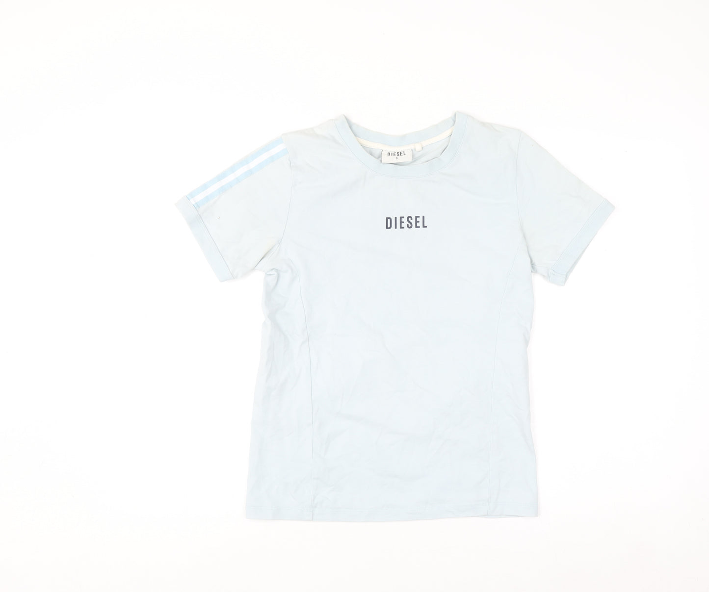Diesel Women's Blue Slim Fit Cotton Stretch T-Shirt Size S