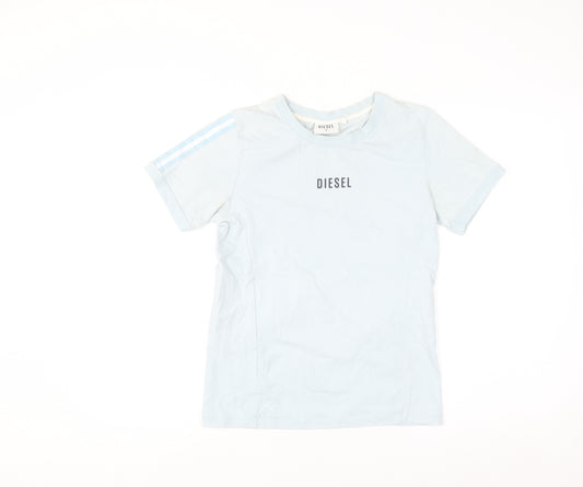 Diesel Women's Blue Slim Fit Cotton Stretch T-Shirt Size S