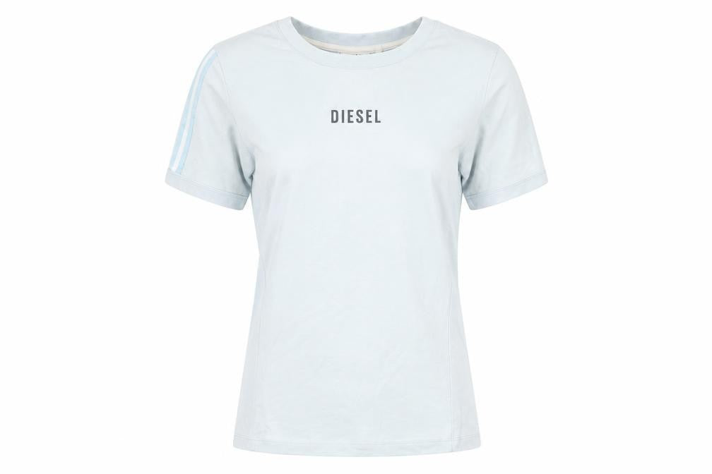 Diesel Women's Blue Slim Fit Cotton Stretch T-Shirt Size S