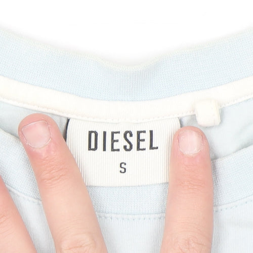 Diesel Women's Blue Slim Fit Cotton Stretch T-Shirt Size S