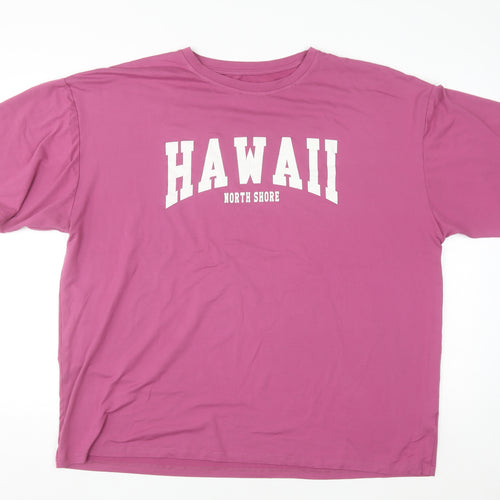SHEIN Women’s Pink Hawaii North Shore Relaxed Fit T-Shirt Size 14