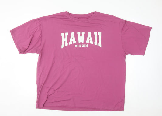 SHEIN Women’s Pink Hawaii North Shore Relaxed Fit T-Shirt Size 14