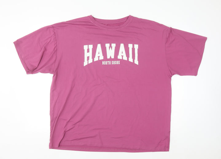 SHEIN Women’s Pink Hawaii North Shore Relaxed Fit T-Shirt Size 14