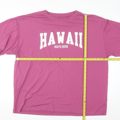 SHEIN Women’s Pink Hawaii North Shore Relaxed Fit T-Shirt Size 14