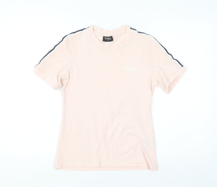 Diesel Womens Pink Slim Fit Short Sleeve T-Shirt Size S