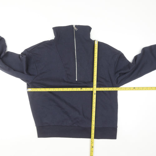 Primark Women Navy Blue 1/2 Zip High Neck Sweatshirt Size 10-12