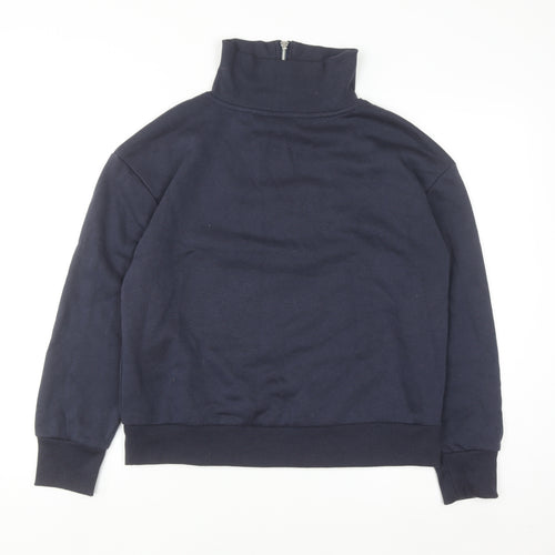 Primark Women Navy Blue 1/2 Zip High Neck Sweatshirt Size 10-12