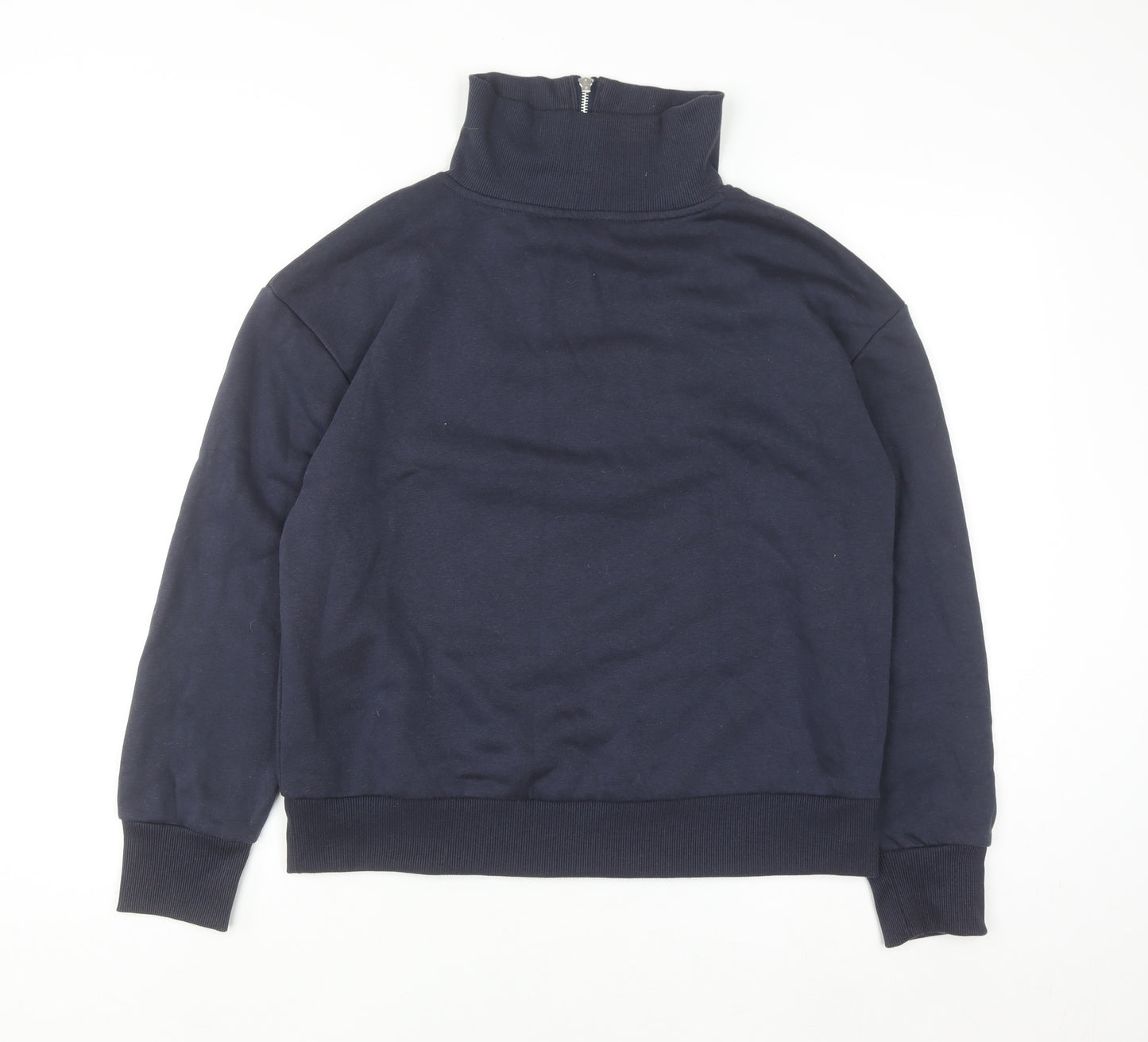 Primark Women Navy Blue 1/2 Zip High Neck Sweatshirt Size 10-12